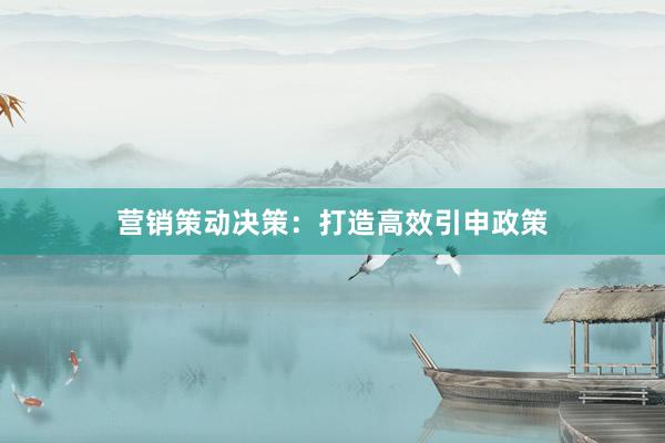 营销策动决策：打造高效引申政策